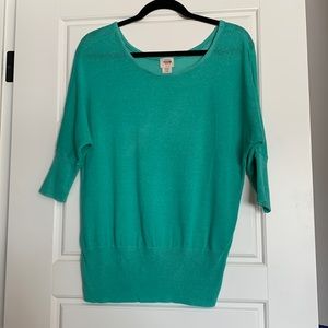 Teal small knit dressy sweater, size Small